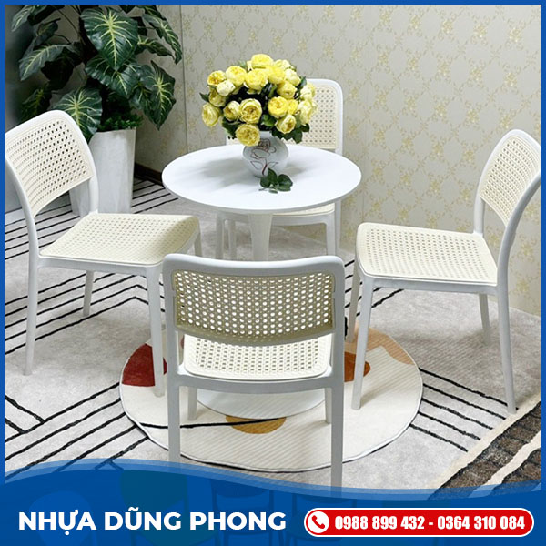 Ghế nhựa giả mây không tay